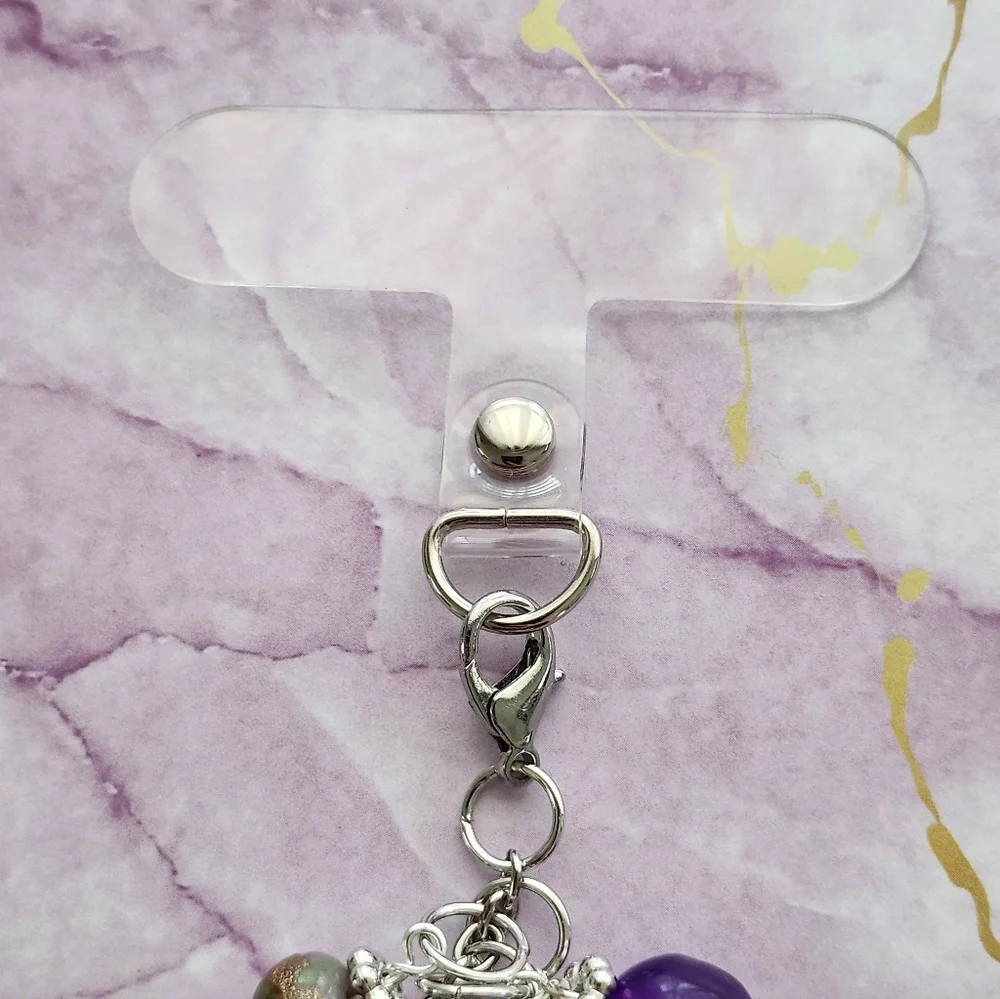 Cell Phone Charm Purple Handmade